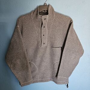 Vintage 90s Camp 7 Jacket Fleece Pullover Mens L Grey USA Sport Chalet Snap T